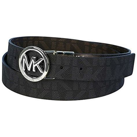 michael kors black and brown reversible belt|Michael Kors men's logo belt.